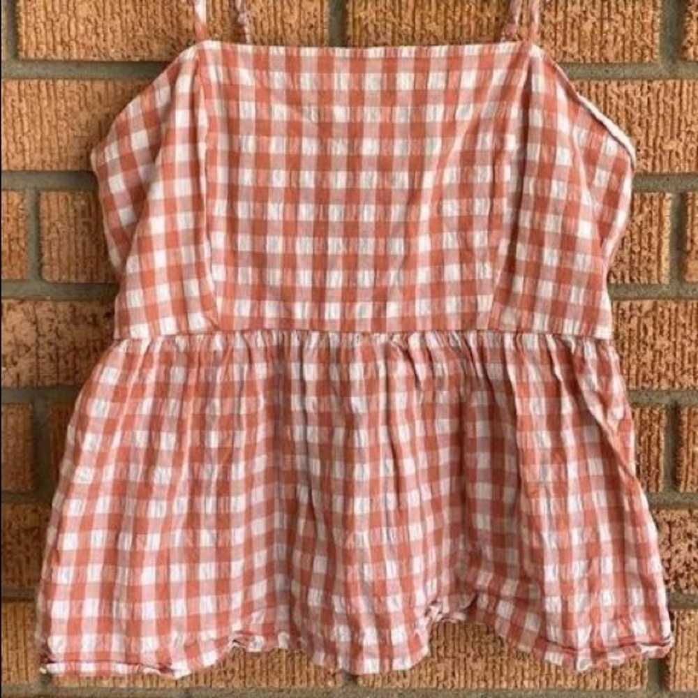 Wild Fable Red and White Gingham Top